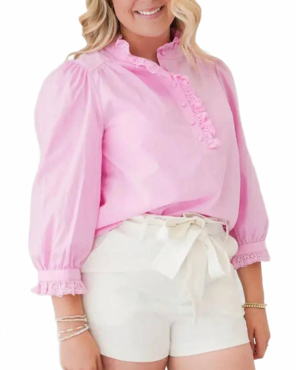 NEW JODIFL charlotte eyelet blouse in pink